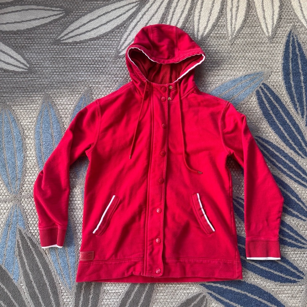 Ralph Lauren - Lauren Jeans Co. Women’s Red Zippered Hoodie Sweatshirt Size S